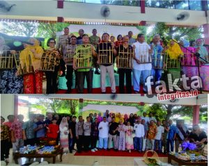 Moment unik, Lurah, RW dan Tokoh Masyarakat diajak main angklung pada Gelaran Halal bihalal warga RW 36 Kemang Pratama 2